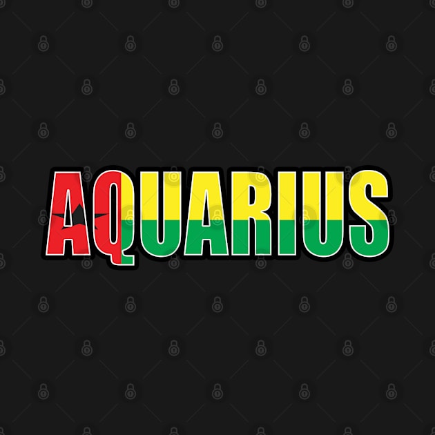 Aquarius Bissau Guinean Horoscope Heritage DNA Flag by Just Rep It!!