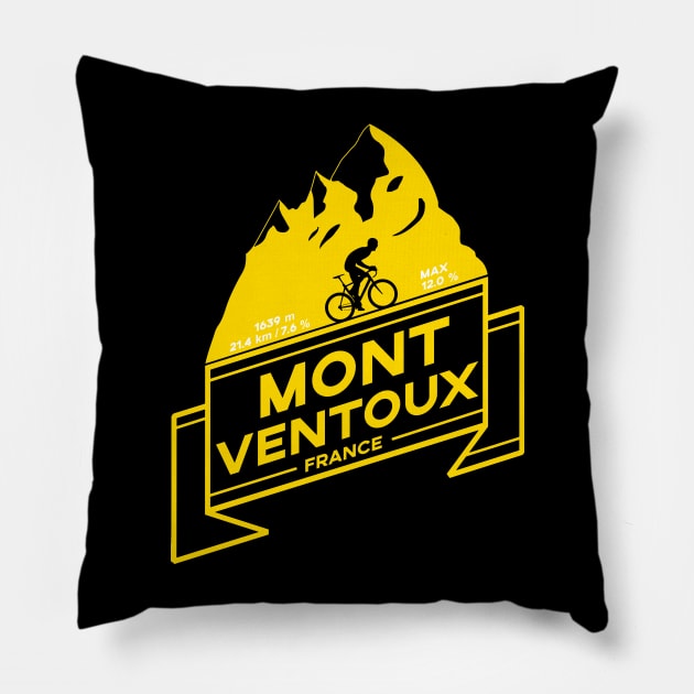 Mont Ventoux, Road Cycling Climb Pillow by Dreamy Panda Designs