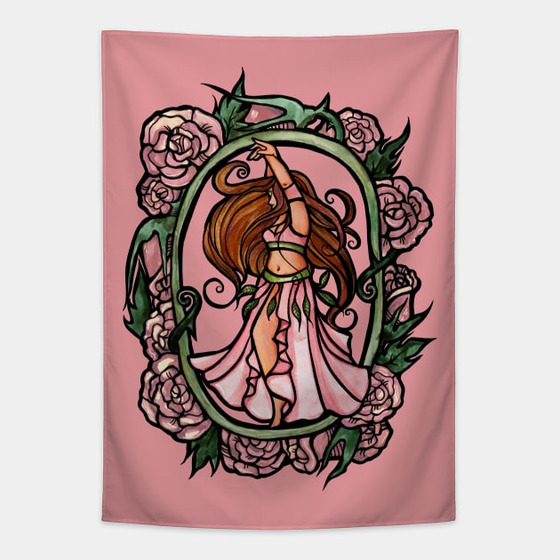 Belly Dancer Roses Tapestry by bubbsnugg