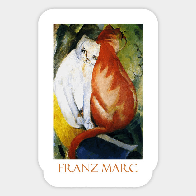 Cats Red And White By Franz Marc Cat Sticker Teepublic