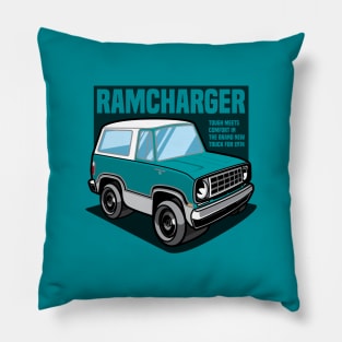 Turquoise Ramcharger (White-Based) - 1974 Pillow