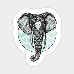 Blue Chevron Elephant Magnet