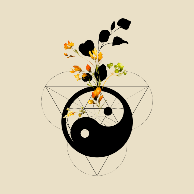 Ying Yang Symbol Sacred Geometry Flower #1 by TheHeartRevolution