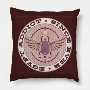 Ancient Egypt scarab, hieroglyphs,  Egypt addict since ever Pillow