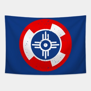 Retro Wichita Kansas City Flag // Vintage Wichita Grunge Emblem Tapestry