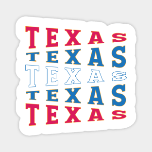 TEXT ART USA TEXAS Magnet