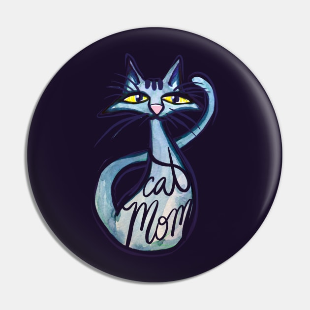 Cat Mom Pin by bubbsnugg