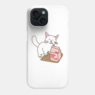 Funny Cat Drinking Milk Phone Case