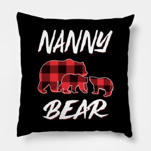 Nanny Bear Red Plaid Christmas Pajama Matching Family Gift Pillow