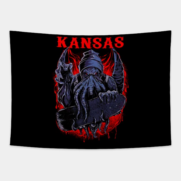 KANSAS BAND MERCHANDISE Tapestry by Rons Frogss