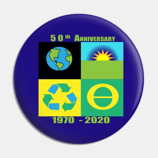 Earth Day 50th Anniversary Pin by PoliticiansSuck