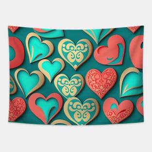 Valentine Heart Pattern Tapestry