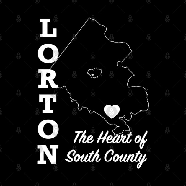 Lorton, Heart on the Map - White by Swift Art