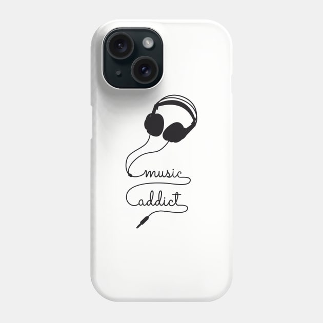 headphone music addict Phone Case by beakraus