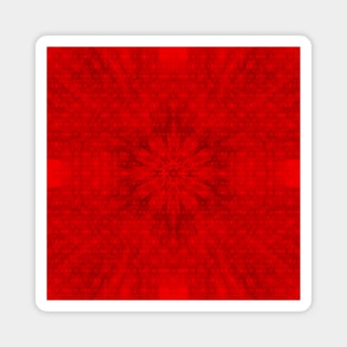 Vibrant red fractal patterns zooming past Magnet