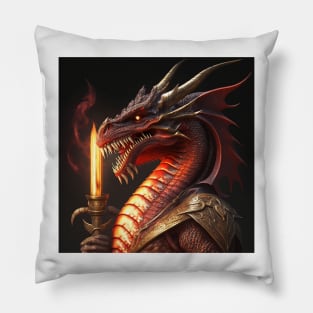 Flaming Warrior Dragon 2 Pillow