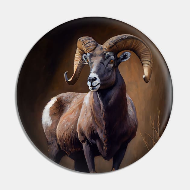 American Bighorn sheep Pin by ABART BY ALEXST 