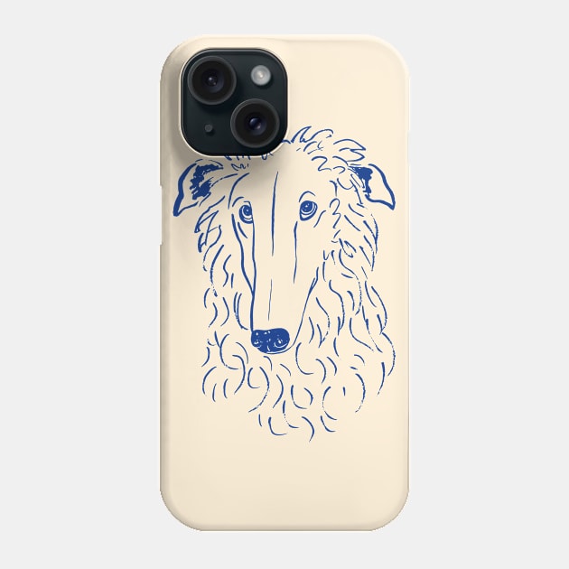 Borzoi (Beige and Blue) Phone Case by illucalliart