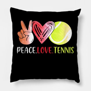 Peace Love Tennis Cute Design for men Women Teen Little Girl Pillow