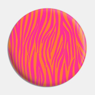 Pink and Orange Zebra Stripes Pin