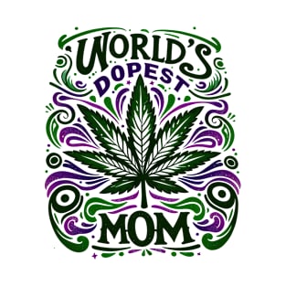 Worlds Dopest Mom retro vintage T Shirt, Funny Mothers Day Weed Cannabis Funny T-Shirt T-Shirt