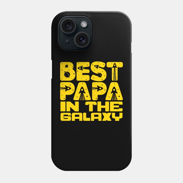 Best Papa In The Galaxy Phone Case by colorsplash