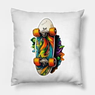 Skateboard Sticker design #2 Pillow