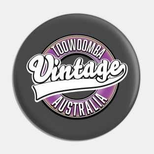 Toowoomba australia vintage style logo Pin