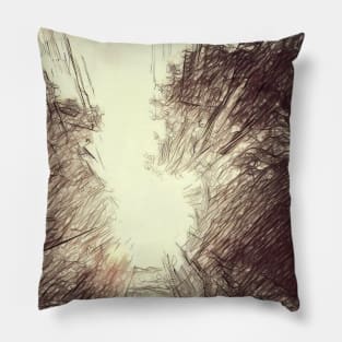 Enchanted Forest Light Illustration Pillow