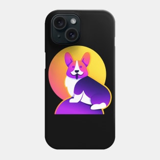 Sunset Corgi Halloween Retro Colorful Phone Case