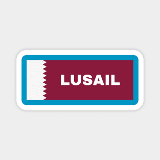 Lusail City in Qatar Flag Magnet