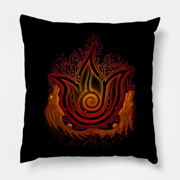 Tribal Fire. Pillow by hybridgothica