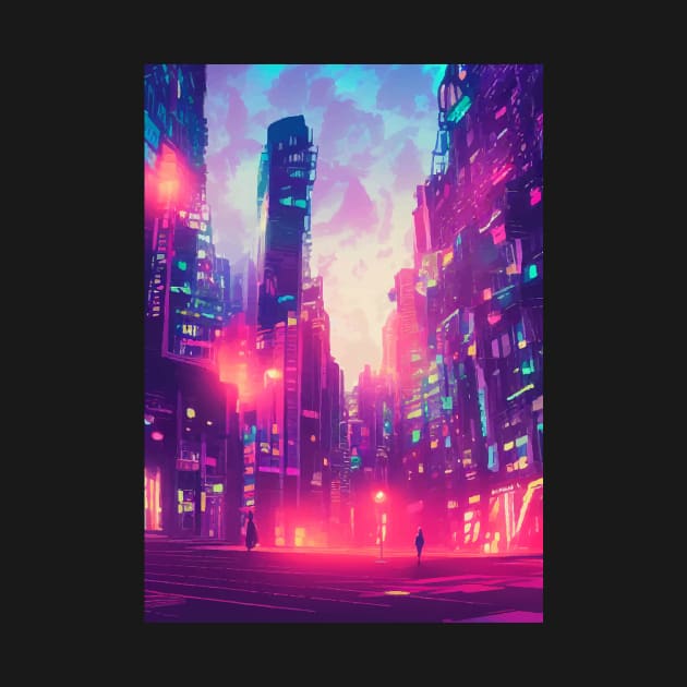 Japan Neon City Lights by jodotodesign