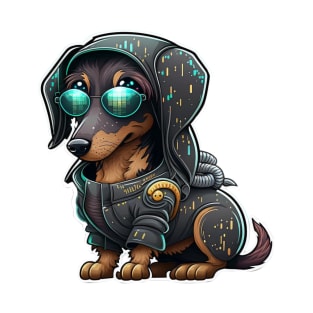 Futuristic cyberpunk dachshund T-Shirt