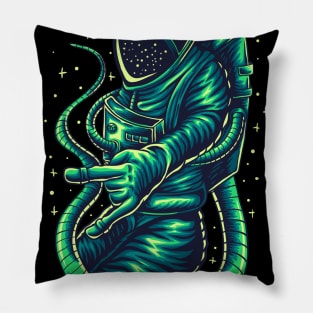 Alien Astronaut science fiction illustration Pillow