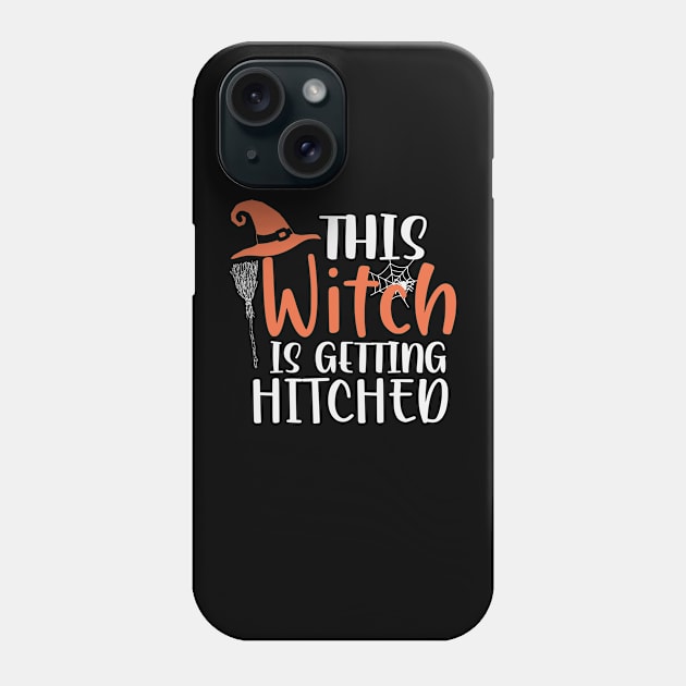 This Witch Is Getting Hitched Funny Wife Halloween Saying Gift Idea Sunset Design Phone Case by First look