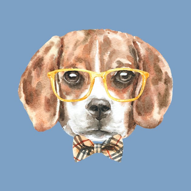 Puppy Beagle Glasses by LaarniGallery