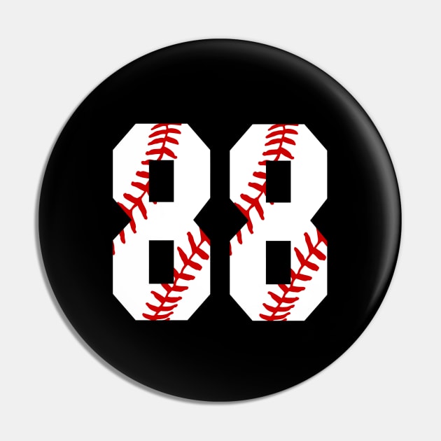 Baseball Number 88 #88 Baseball Shirt Jersey Favorite Player Biggest Fan Pin by TeeCreations