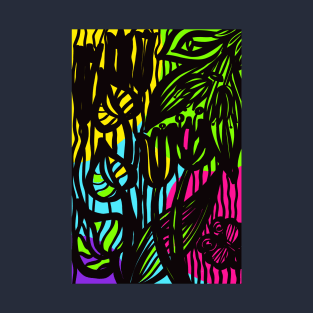 Pattern black and neon T-Shirt