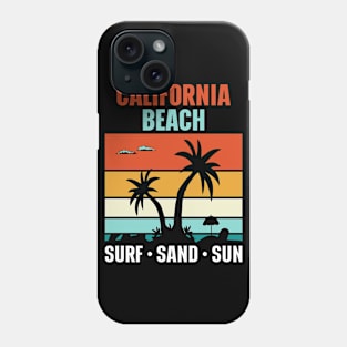 Vintage California Beach Surf Sand Sun California Vacation Phone Case