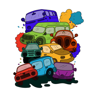 Colorful car in doodles art T-Shirt