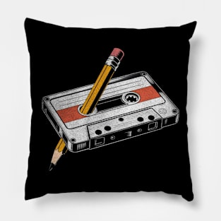 Cassette tape, vintage, 80s Pillow