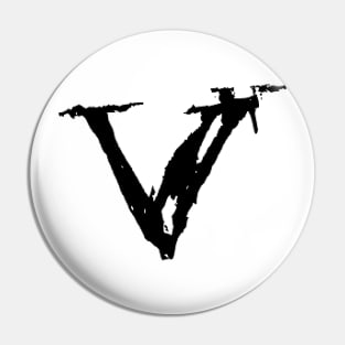 Dark and Gritty letter V from the alphabet Pin