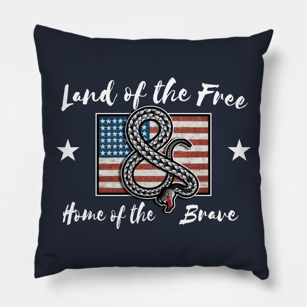 Freedom Snake: Land of the Free & Home of the Brave Pillow by spacedust