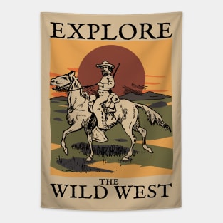 Vintage Cowboy Explore The Wild West Tapestry