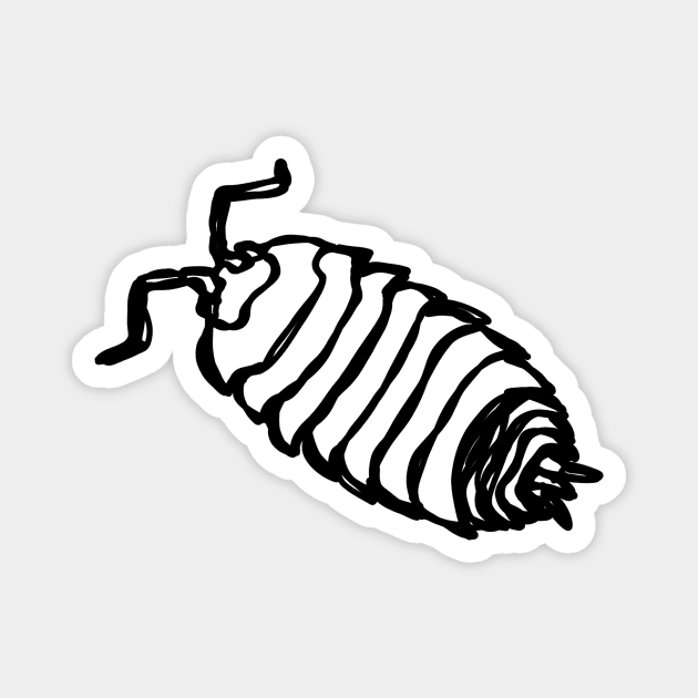 pill bug roly poly line drawing Magnet by Carijn