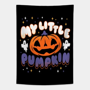 My Little Pumpkin - Creepy Cute Distressed Cartoon - Spooky Ghosts Tapestry