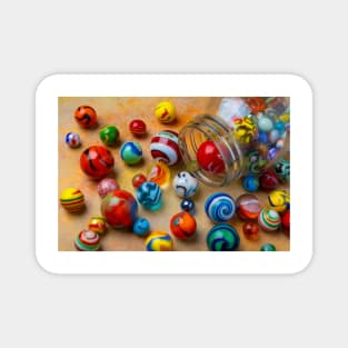 Lovely Classic Glass Marbles Spilling Out Of Jar Magnet