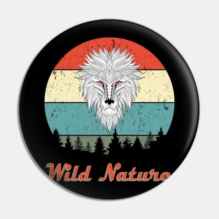 Wild Nature Lion Abstract Sunset Pin