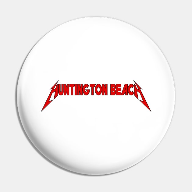 Huntington Beach - Typography Art Pin by Nebula Station